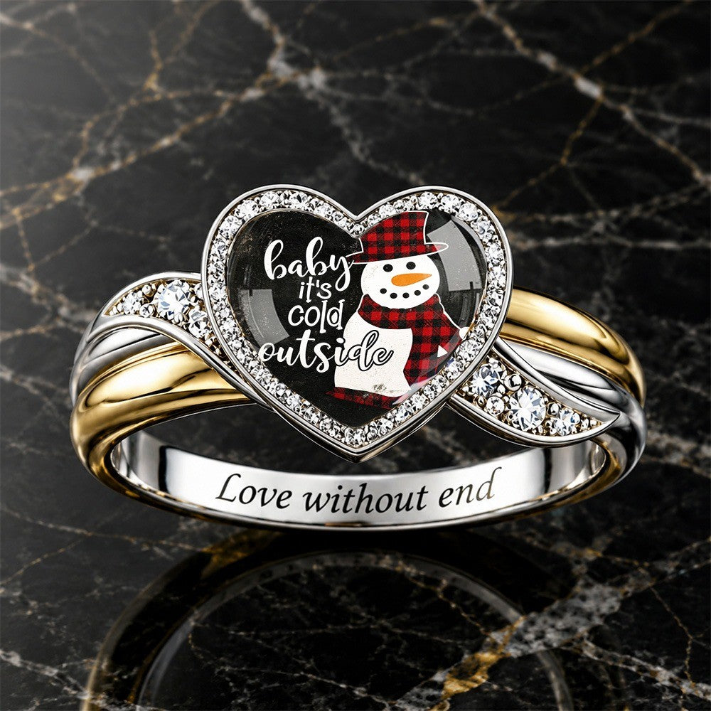 Snowman Heart Ring