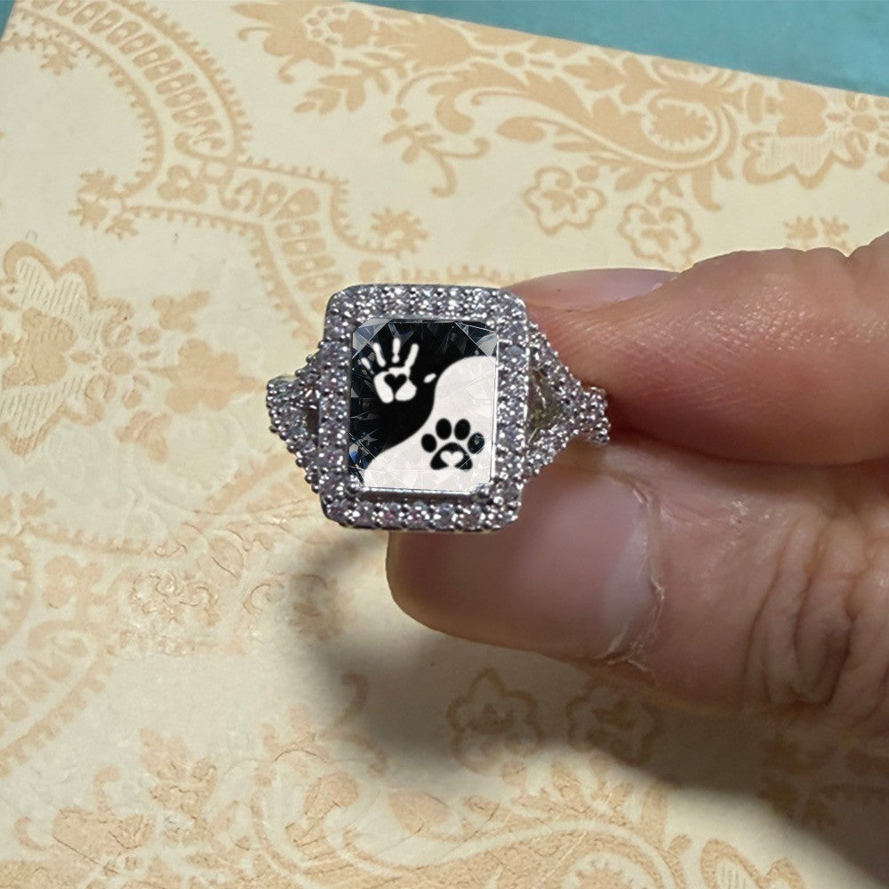 Paw & Handprint Square Ring