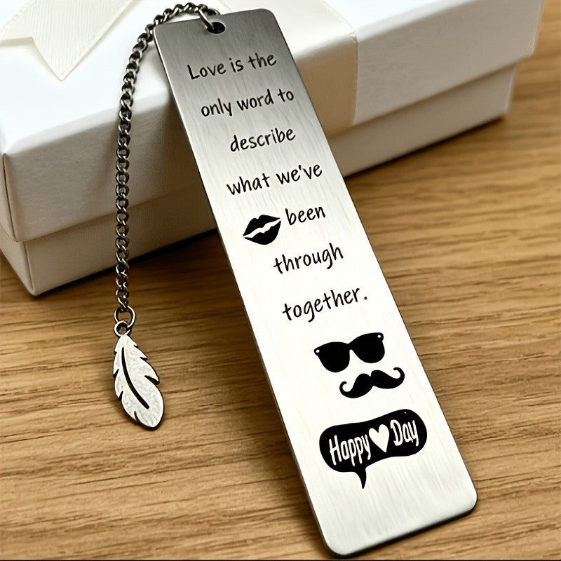 Love Quote Bookmark with Feather Chain