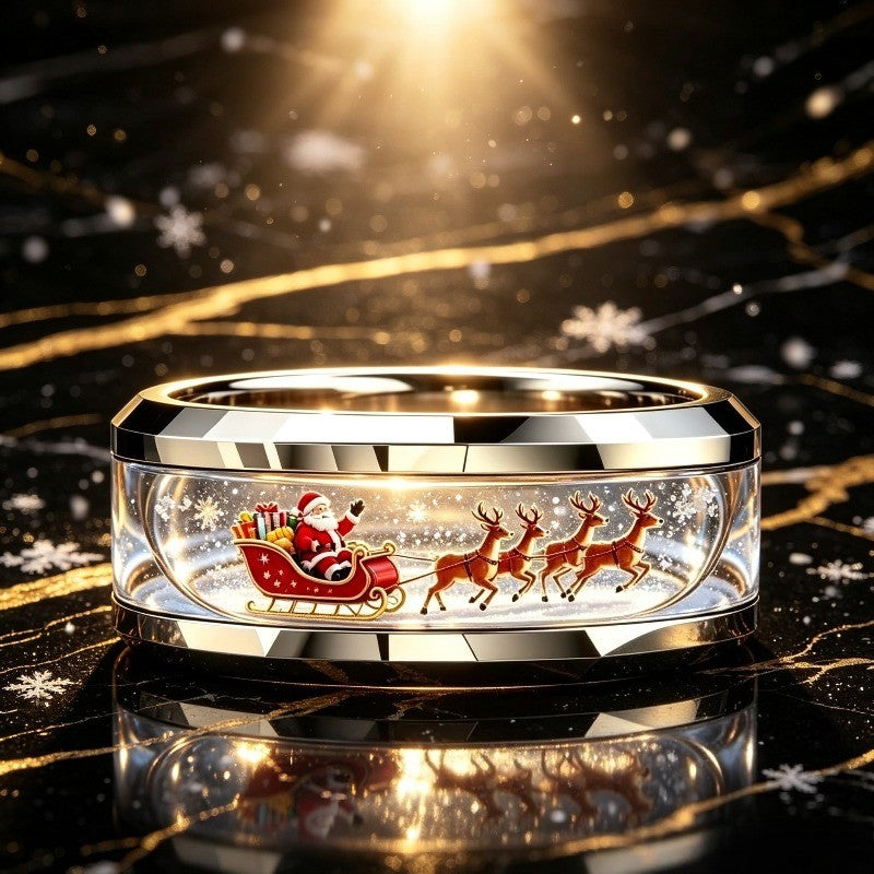 Santa Sleigh Scene Ring