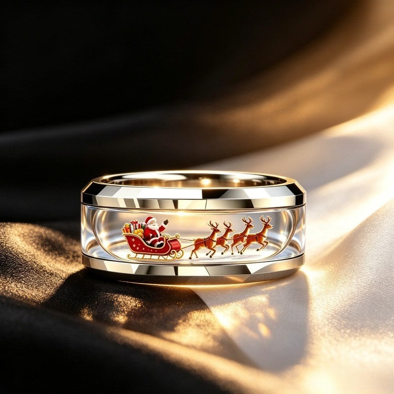 Santa Sleigh Scene Ring