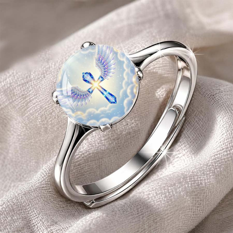 Blue Winged Cross Ring
