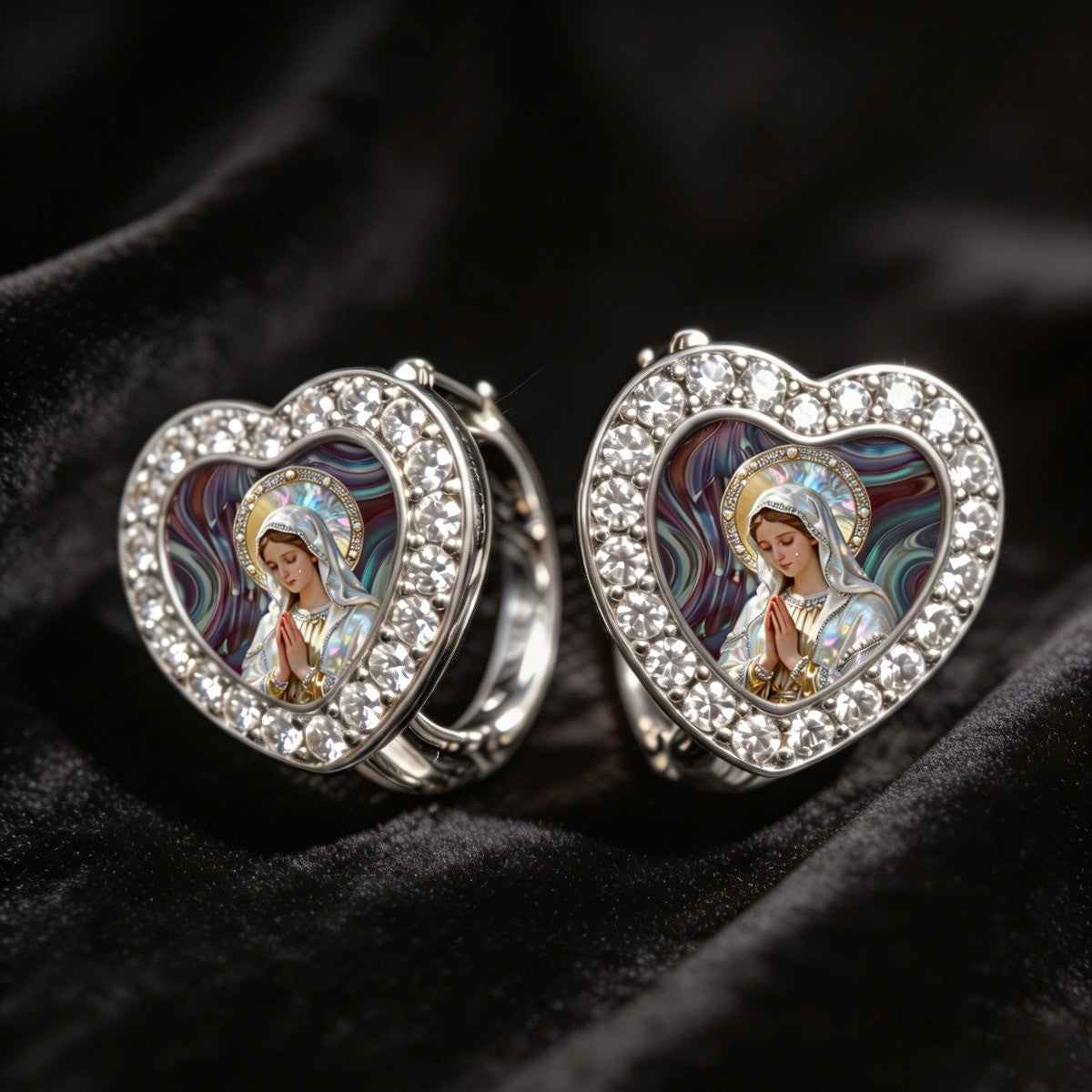 Aurora Virgin Heart Hoop Earrings