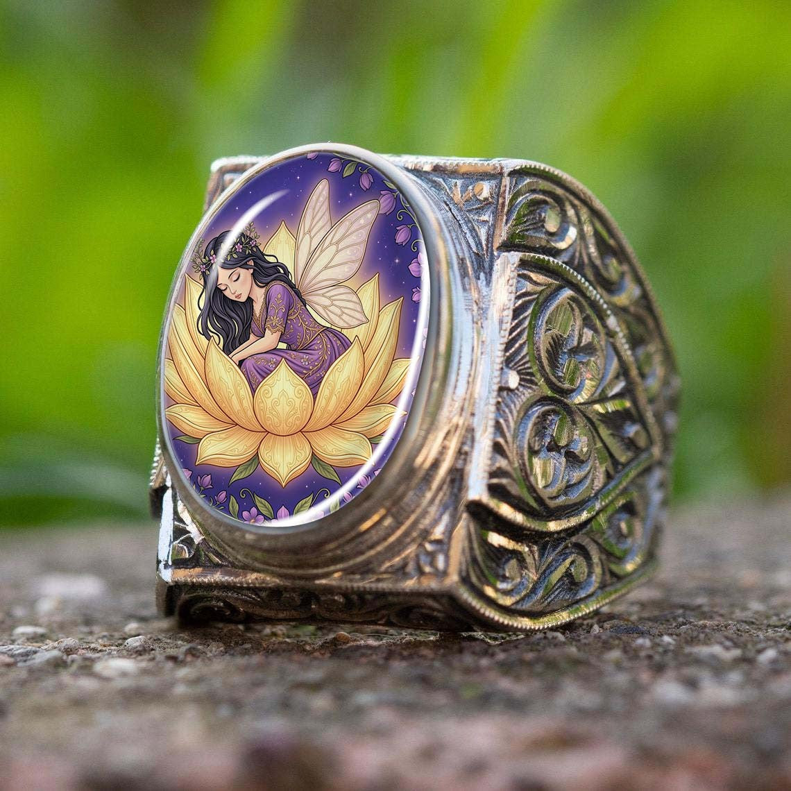 Fairy Lotus Oval Ring