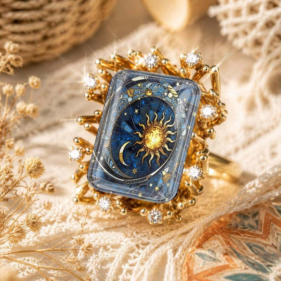 Celestial Sun & Moon Crystal Ring