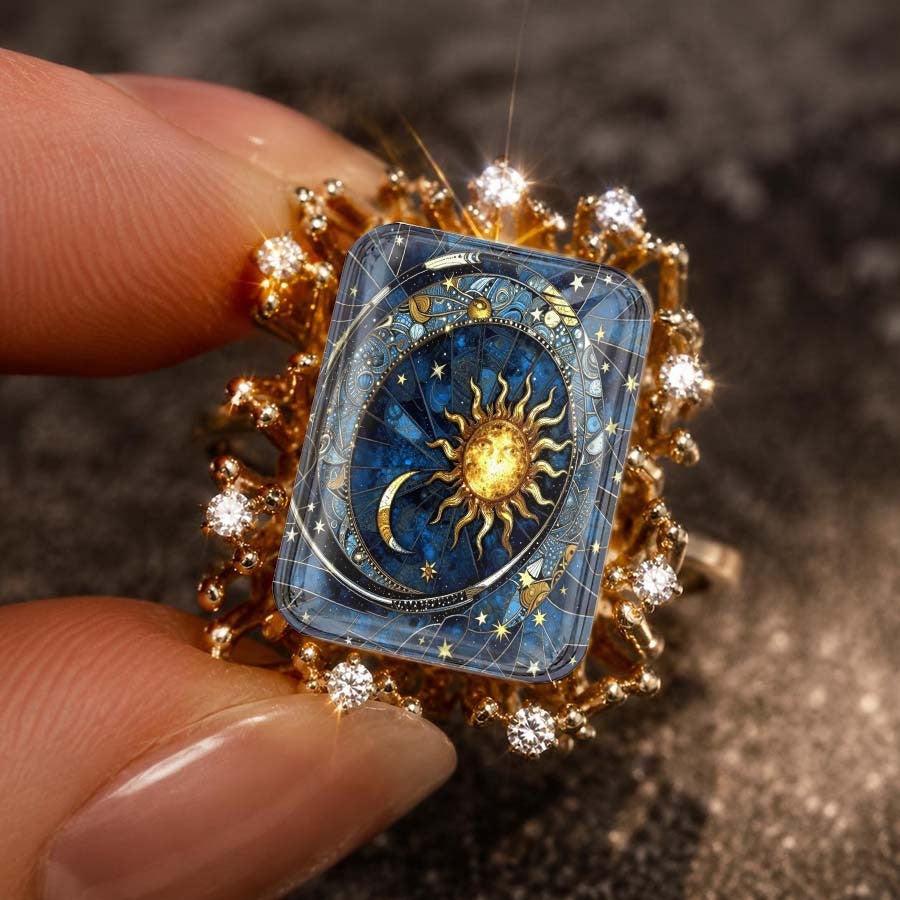 Celestial Sun & Moon Crystal Ring