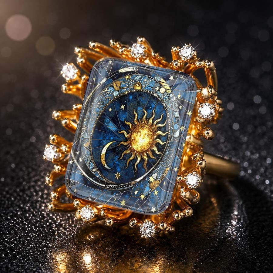 Celestial Sun & Moon Crystal Ring