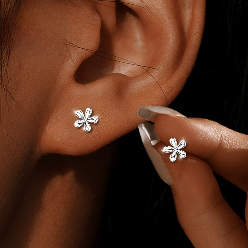 Polished Petal Stud Earrings