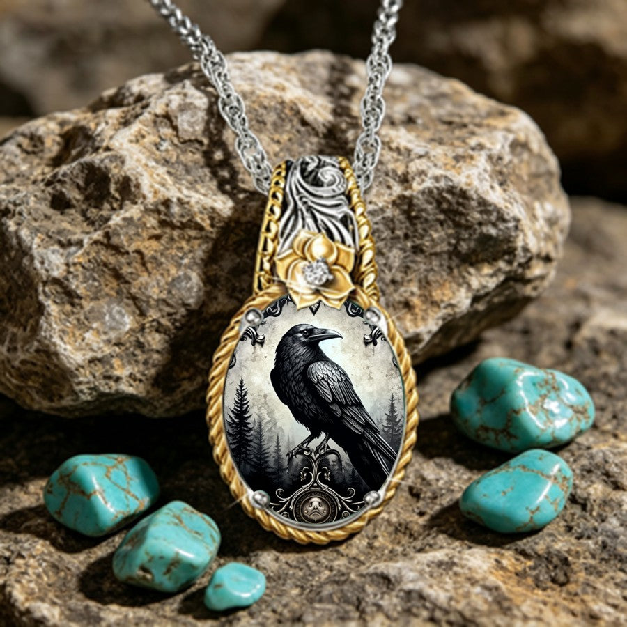 Raven Forest Pendant Necklace