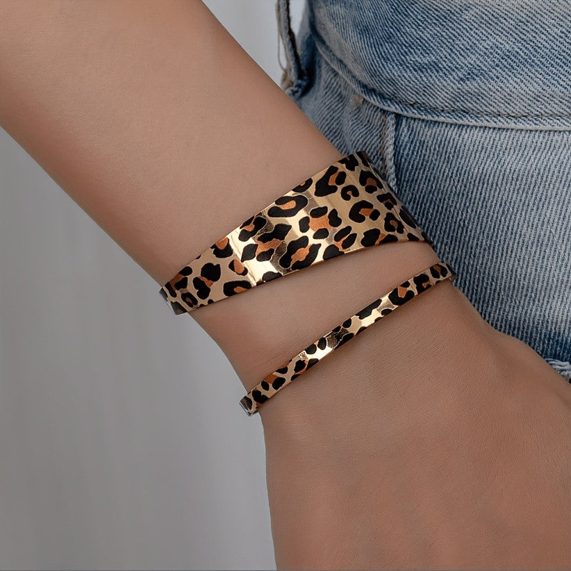 Leopard Print Open Bangle