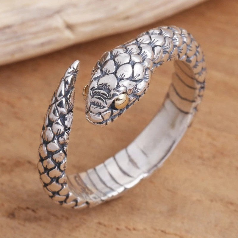 Textured Snake Wrap Ring
