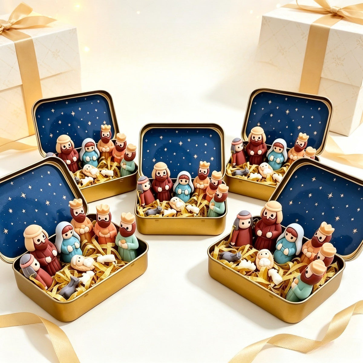 Resin Mini Nativity Scene Set