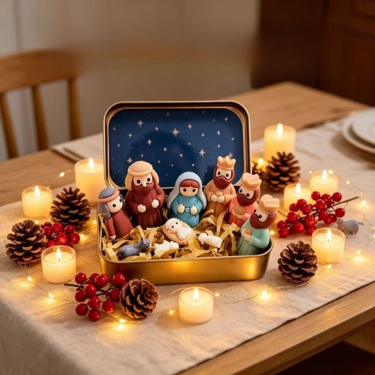 Resin Mini Nativity Scene Set