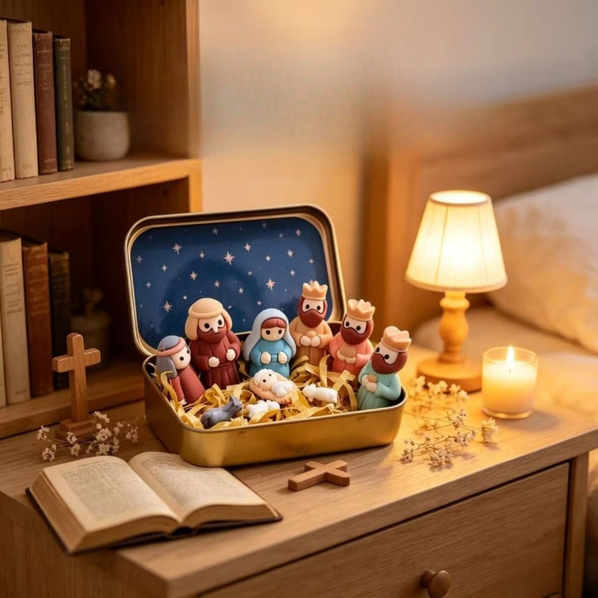 Resin Mini Nativity Scene Set