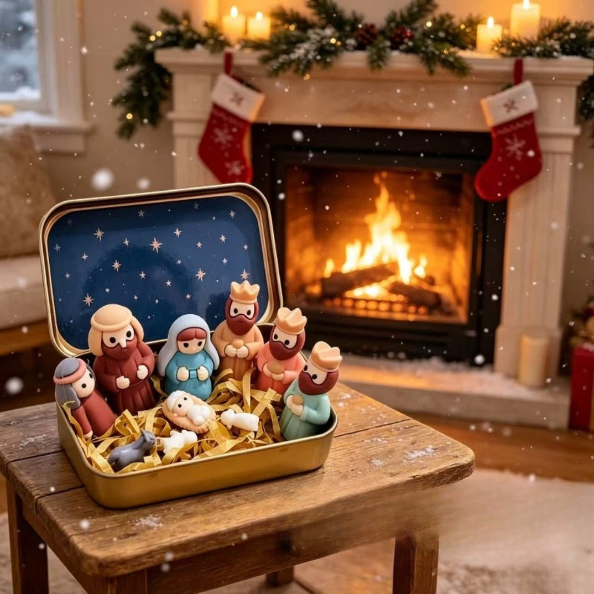Resin Mini Nativity Scene Set
