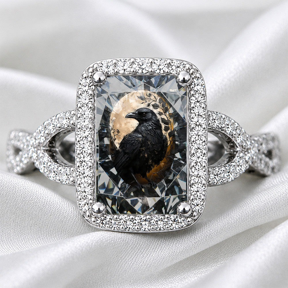 Moonlight Crow Square Ring