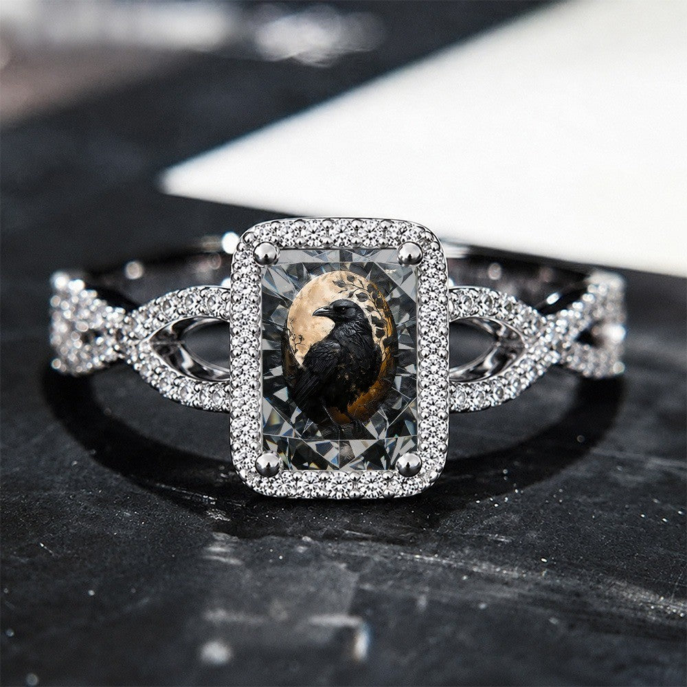 Moonlight Crow Square Ring