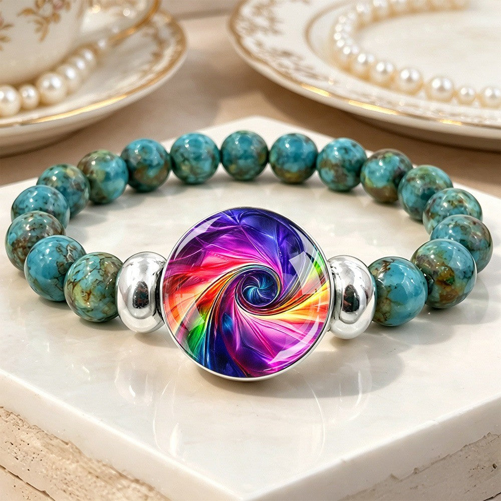 Rainbow Swirl Turquoise Bracelet