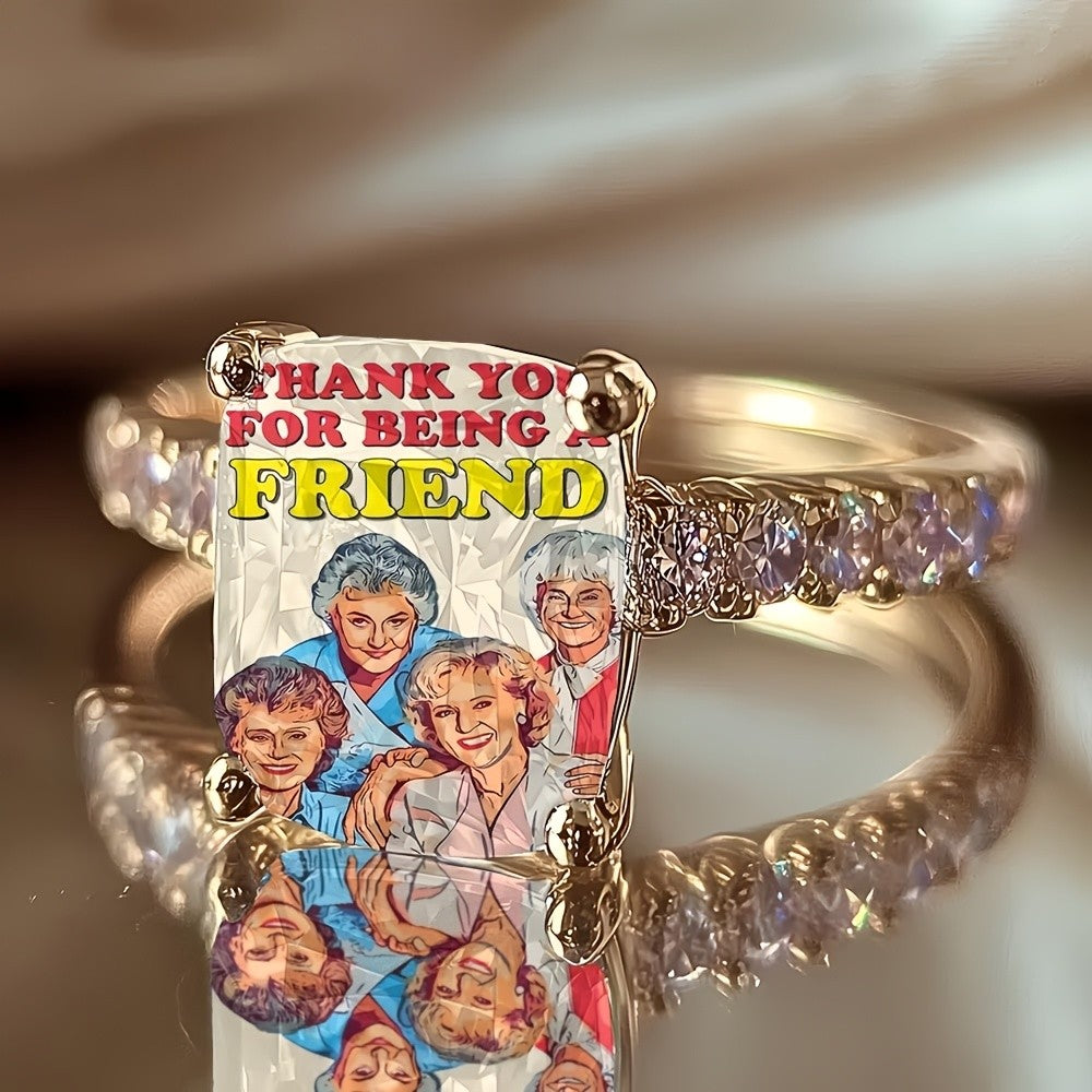 Friendship Photo Square Ring