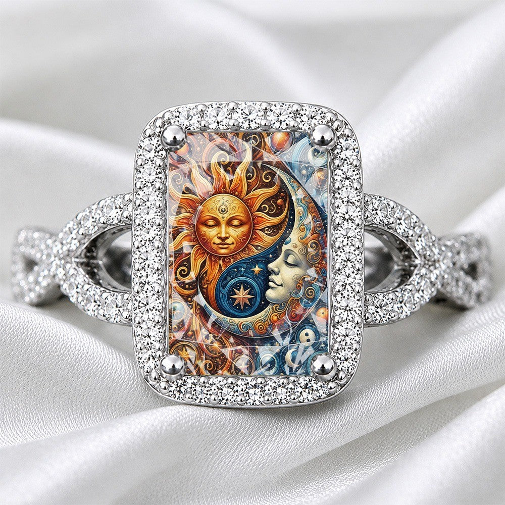 Celestial Sun & Moon Square Ring