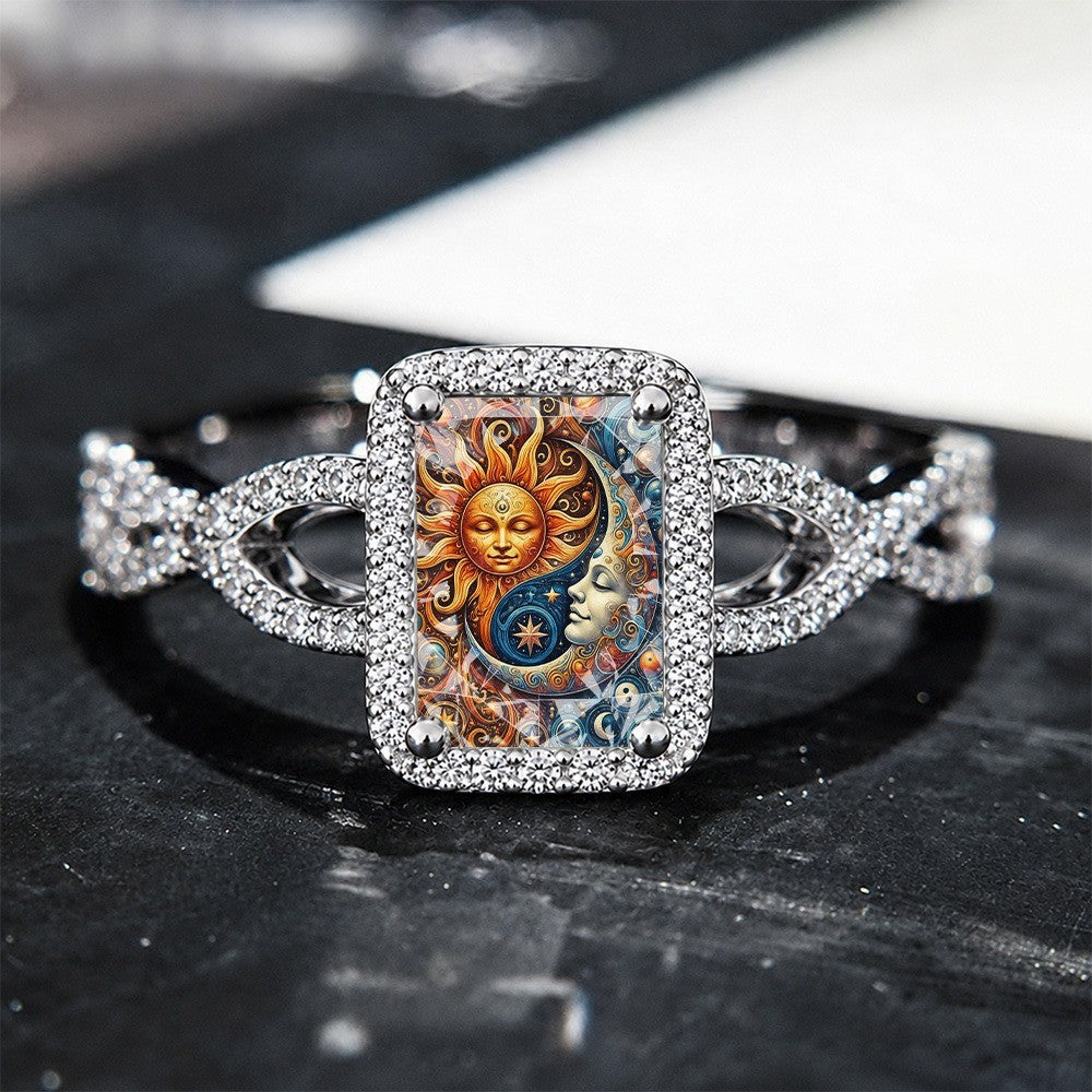 Celestial Sun & Moon Square Ring