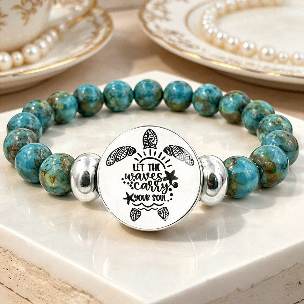 Turquoise Turtle Message Bracelet