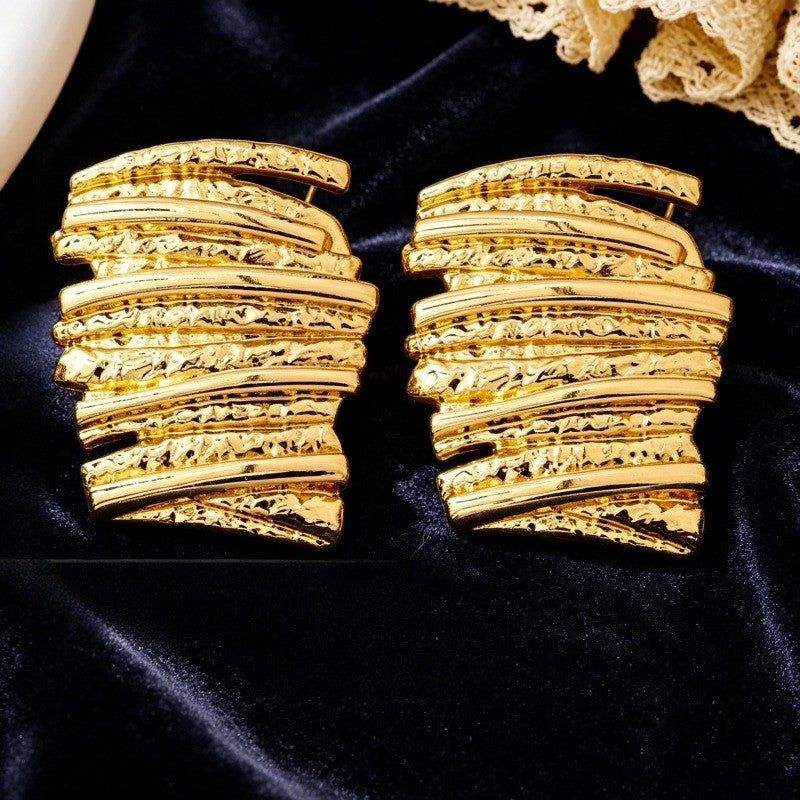 Layered Pleated Statement Earrings