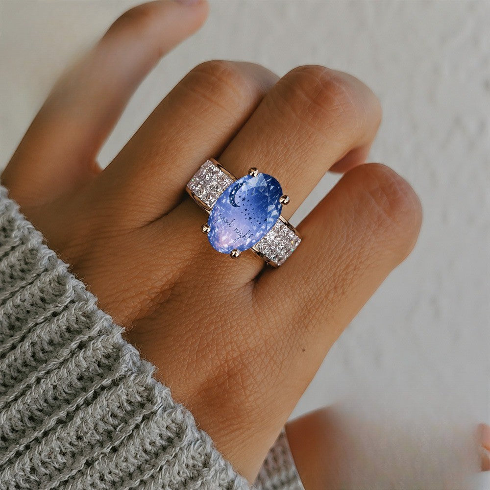 Good Night Moon Oval Ring