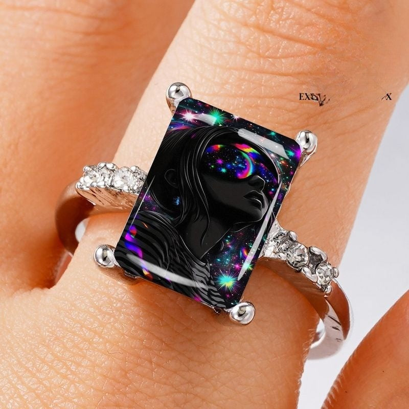 Galaxy Silhouette Rectangular Ring