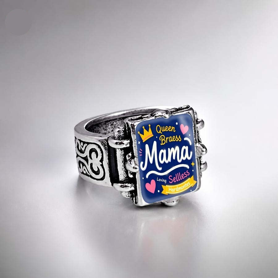 Mama Square Statement Ring