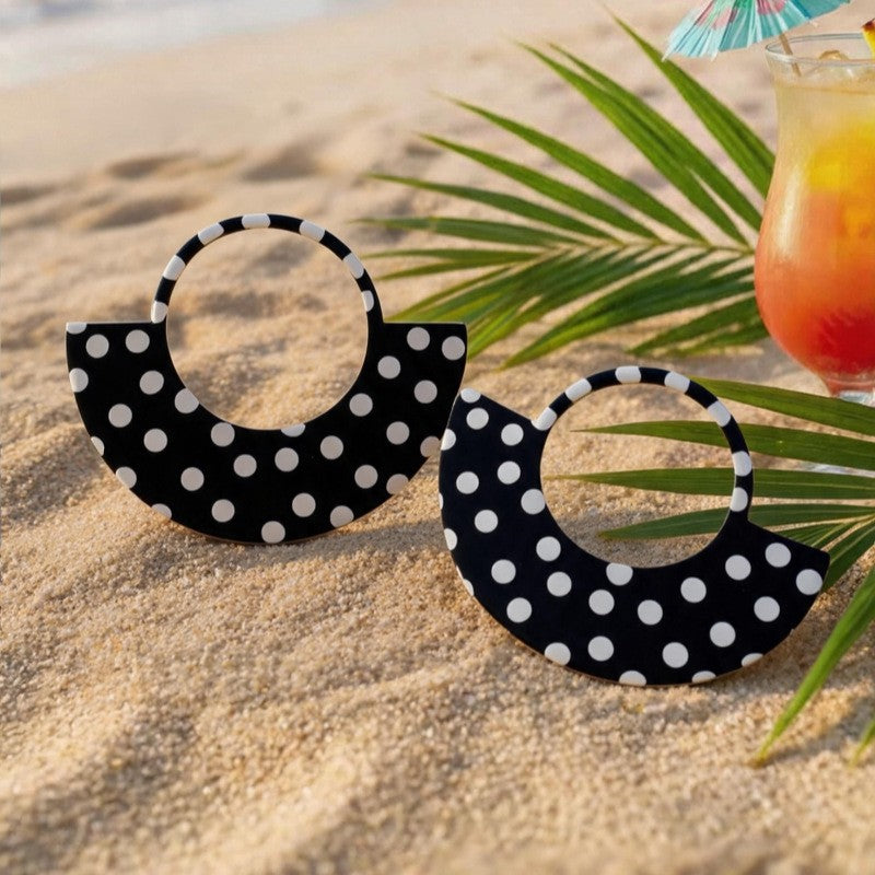 Polka Dot Geometric Hoop Earrings