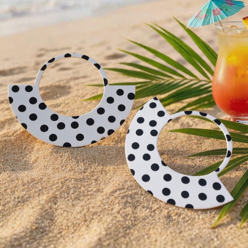 Polka Dot Geometric Hoop Earrings