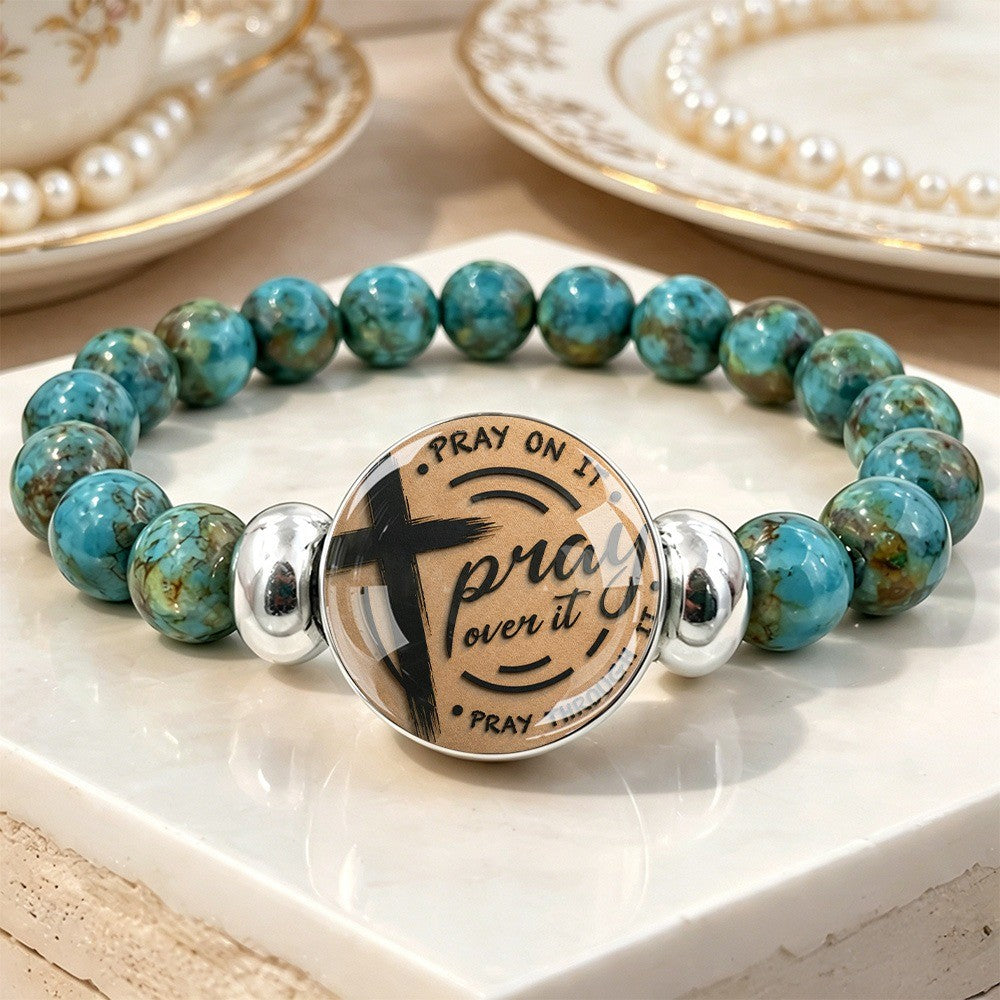 Turquoise Pray Over It Bracelet