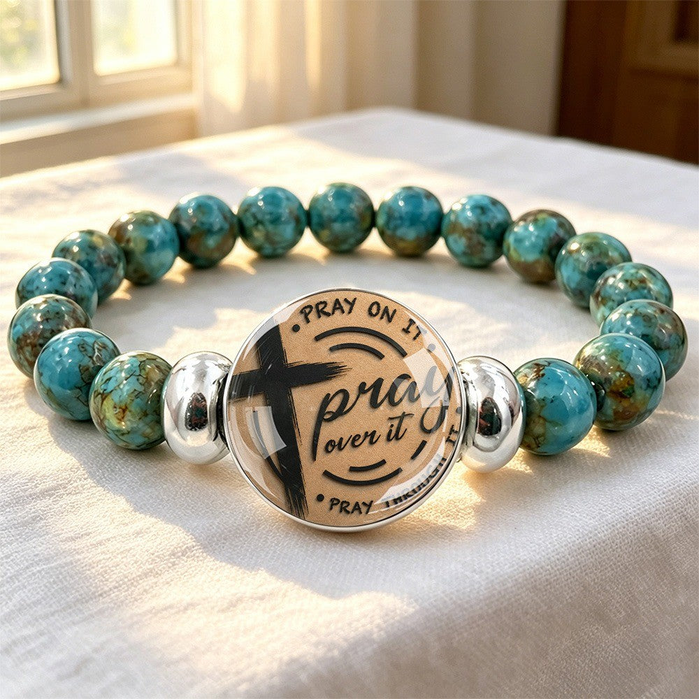 Turquoise Pray Over It Bracelet