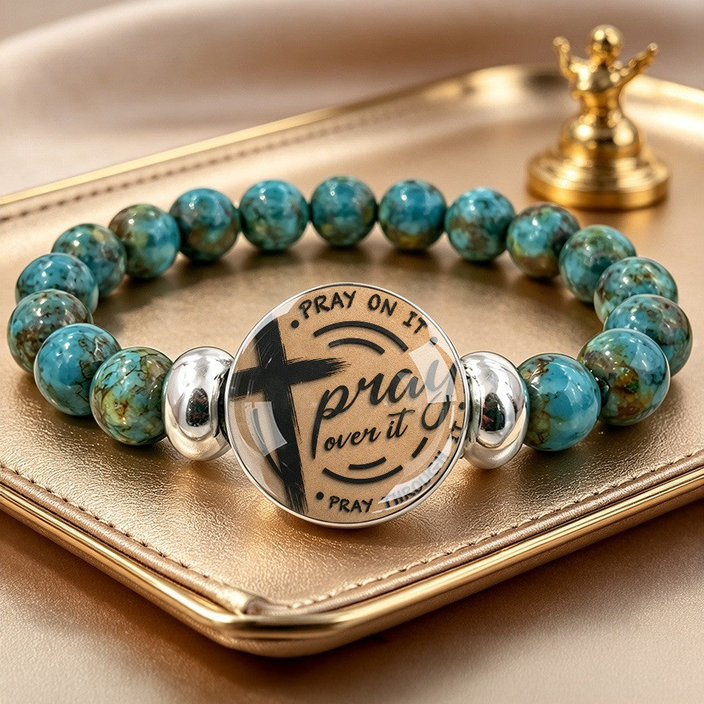 Turquoise Pray Over It Bracelet