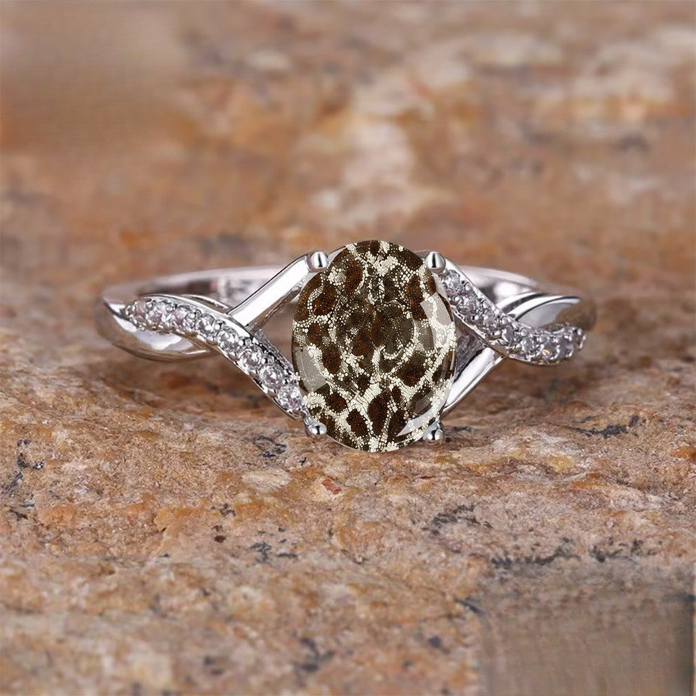 Brown Lace Oval Ring