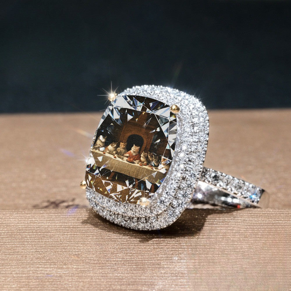 Cat's Last Supper Statement Ring