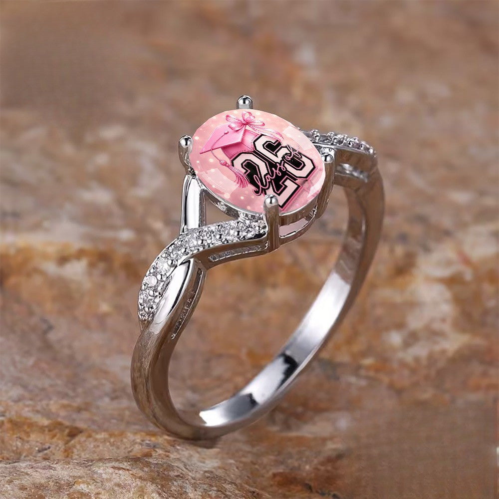 Pink Graduation Cap Ring