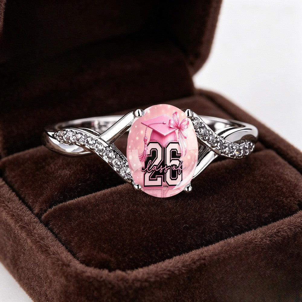 Pink Graduation Cap Ring