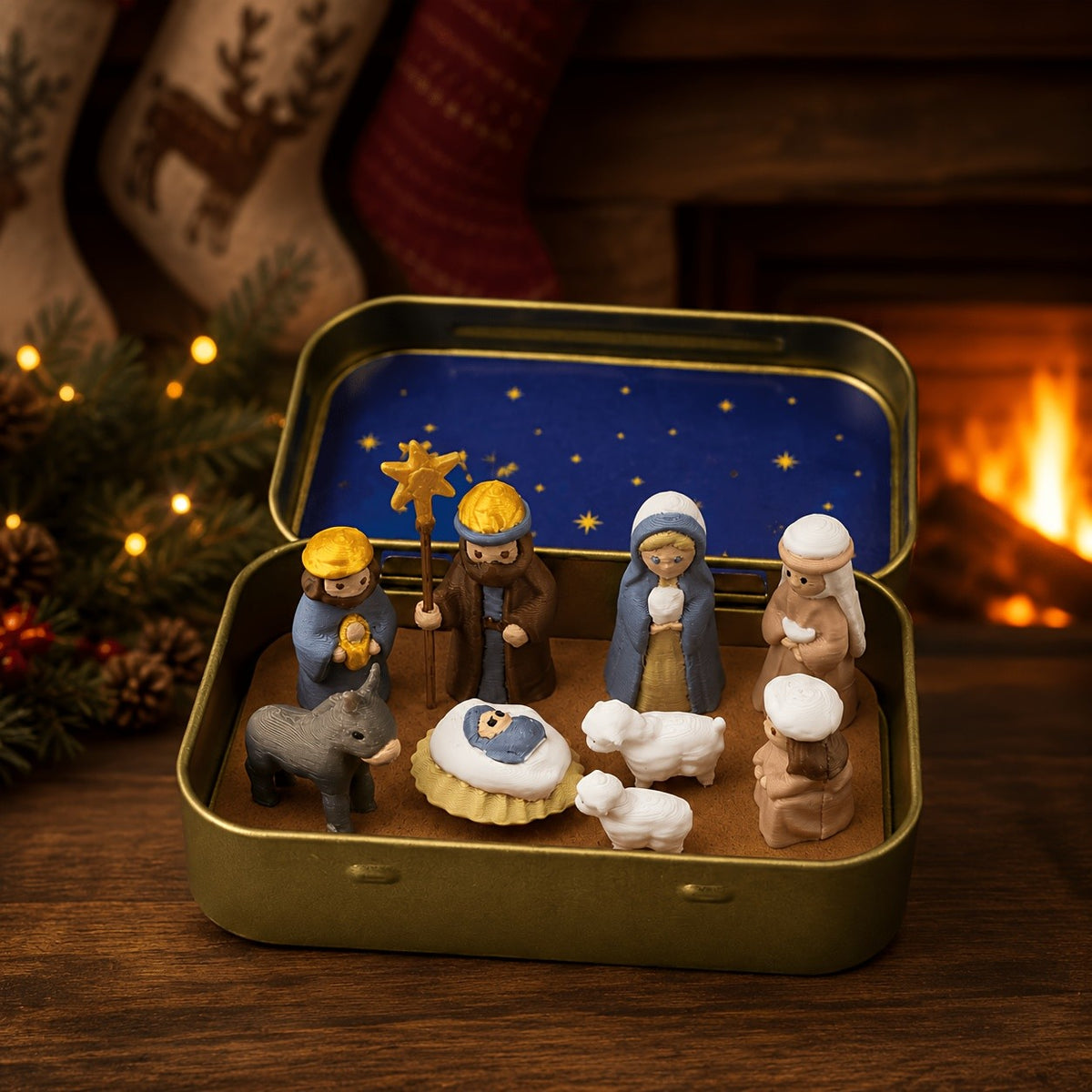 Miniature Nativity Scene Box