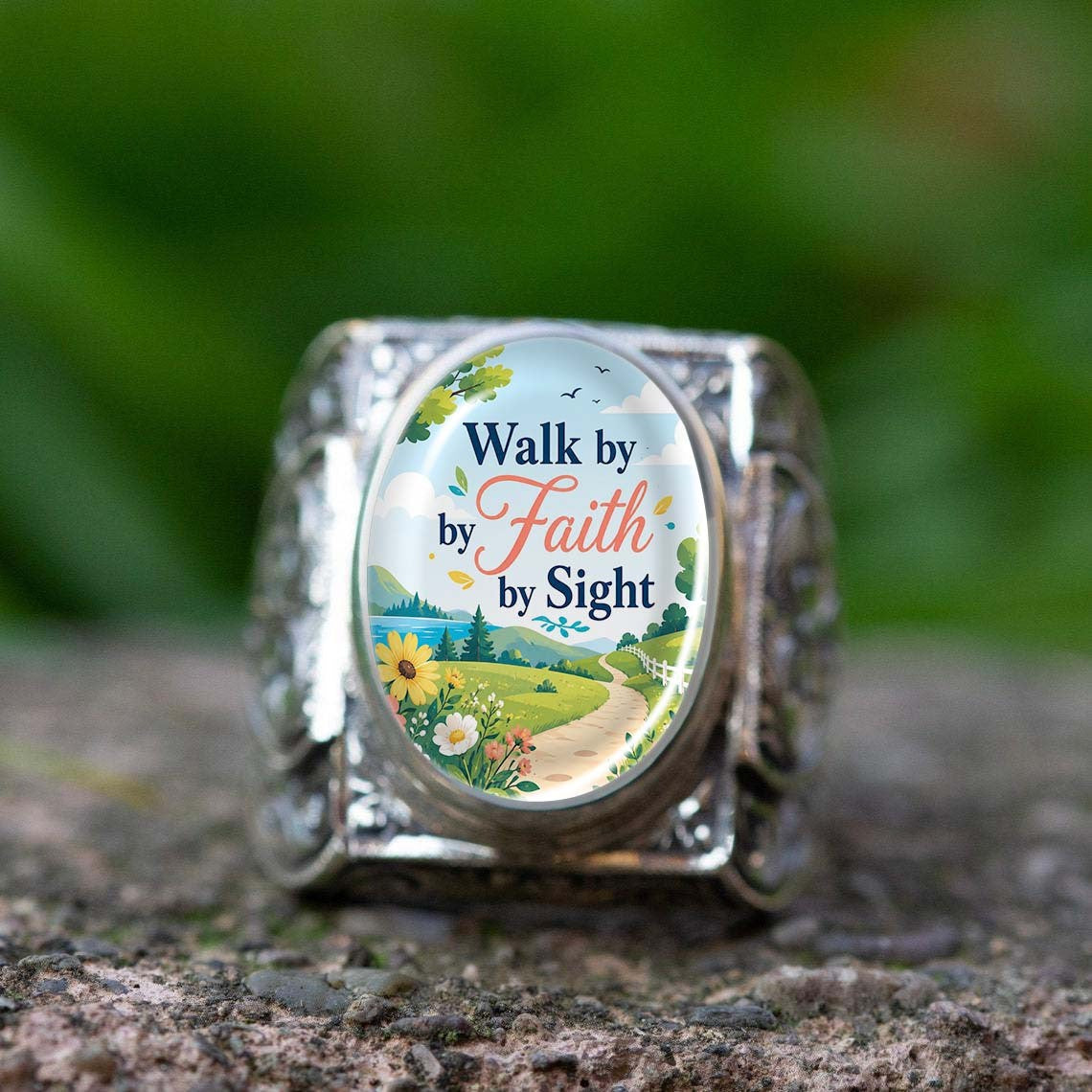 Walk by Faith Oval Ring