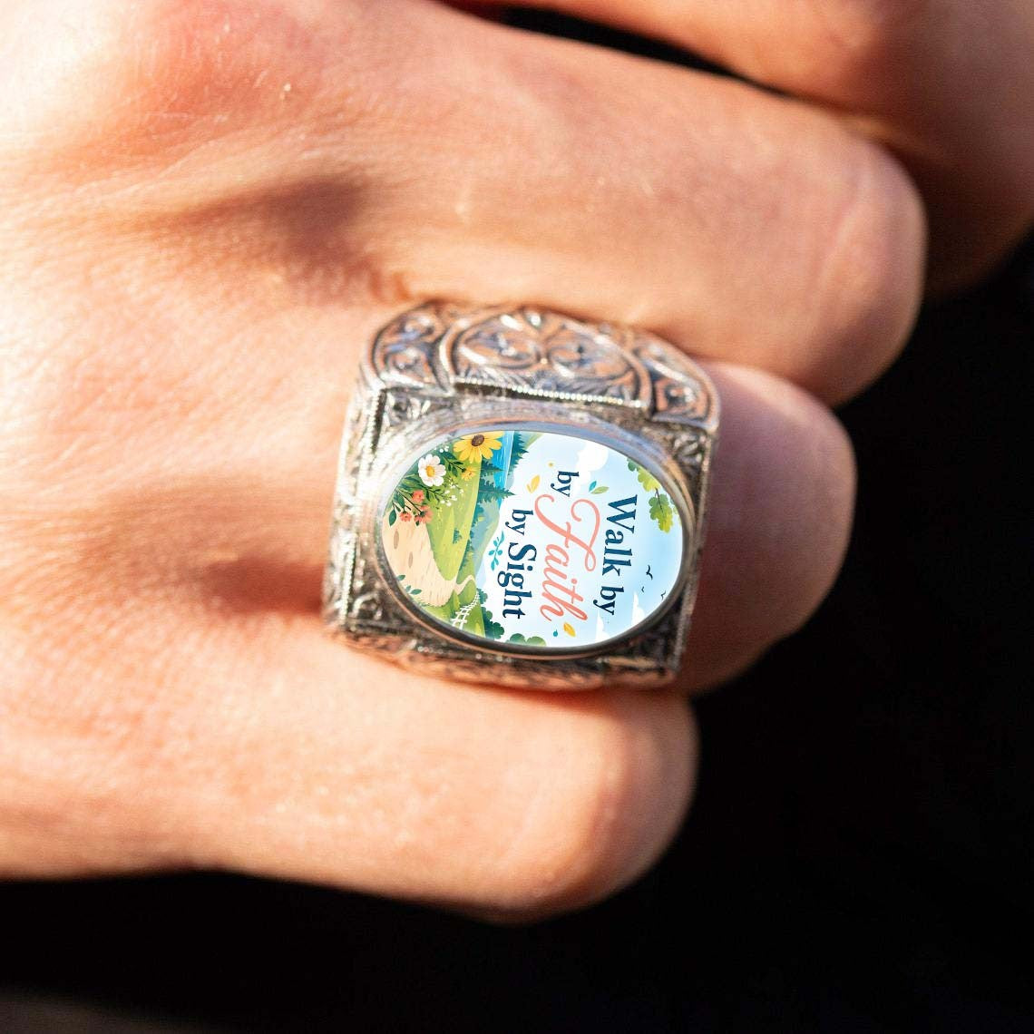 Walk by Faith Oval Ring