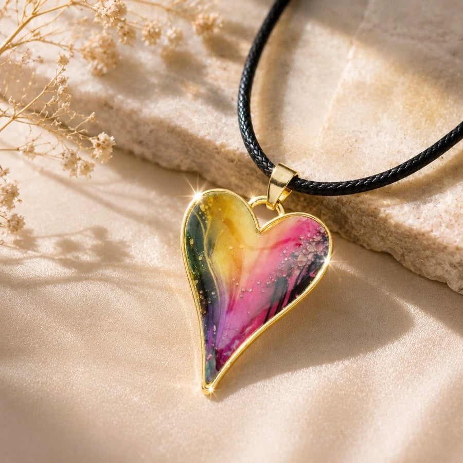 Gradient Art Heart Necklace