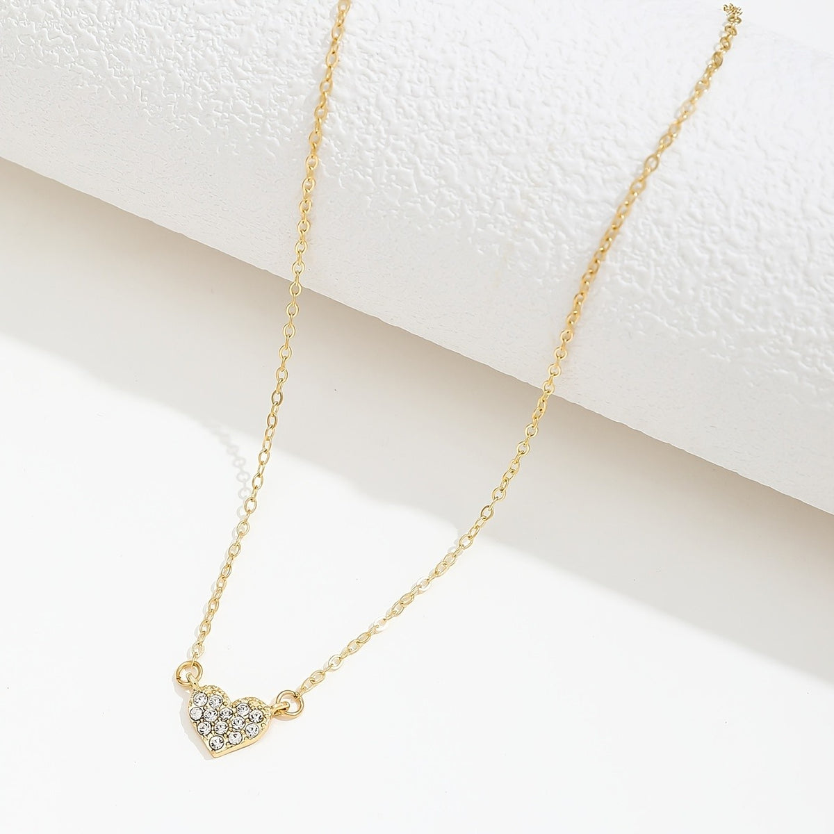 Paved Heart Pendant Necklace