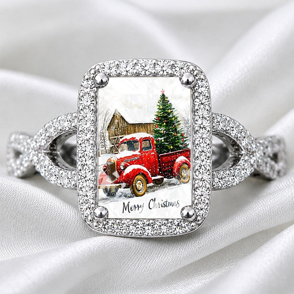 Christmas Truck Square Ring