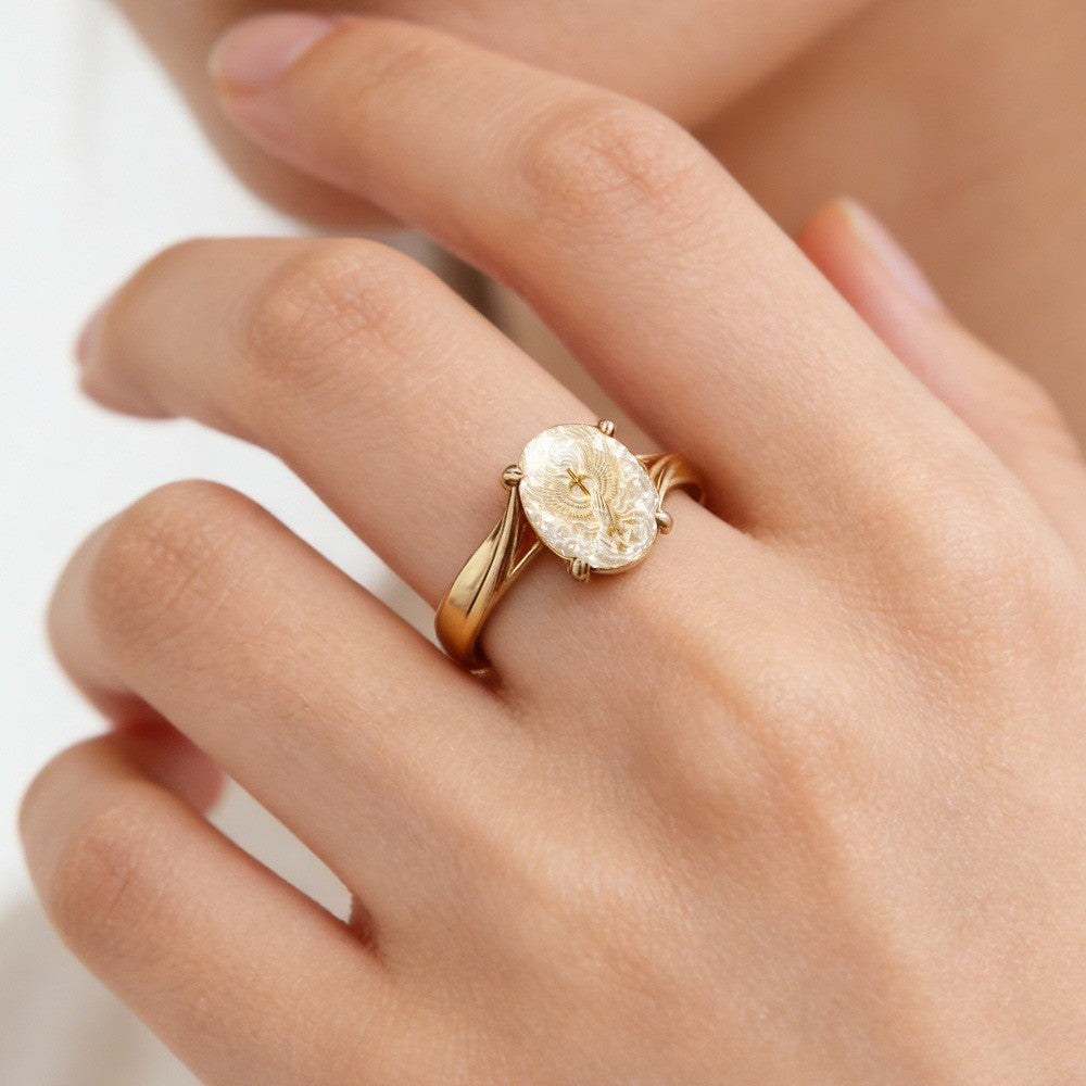 Praying Hands Oval Ring