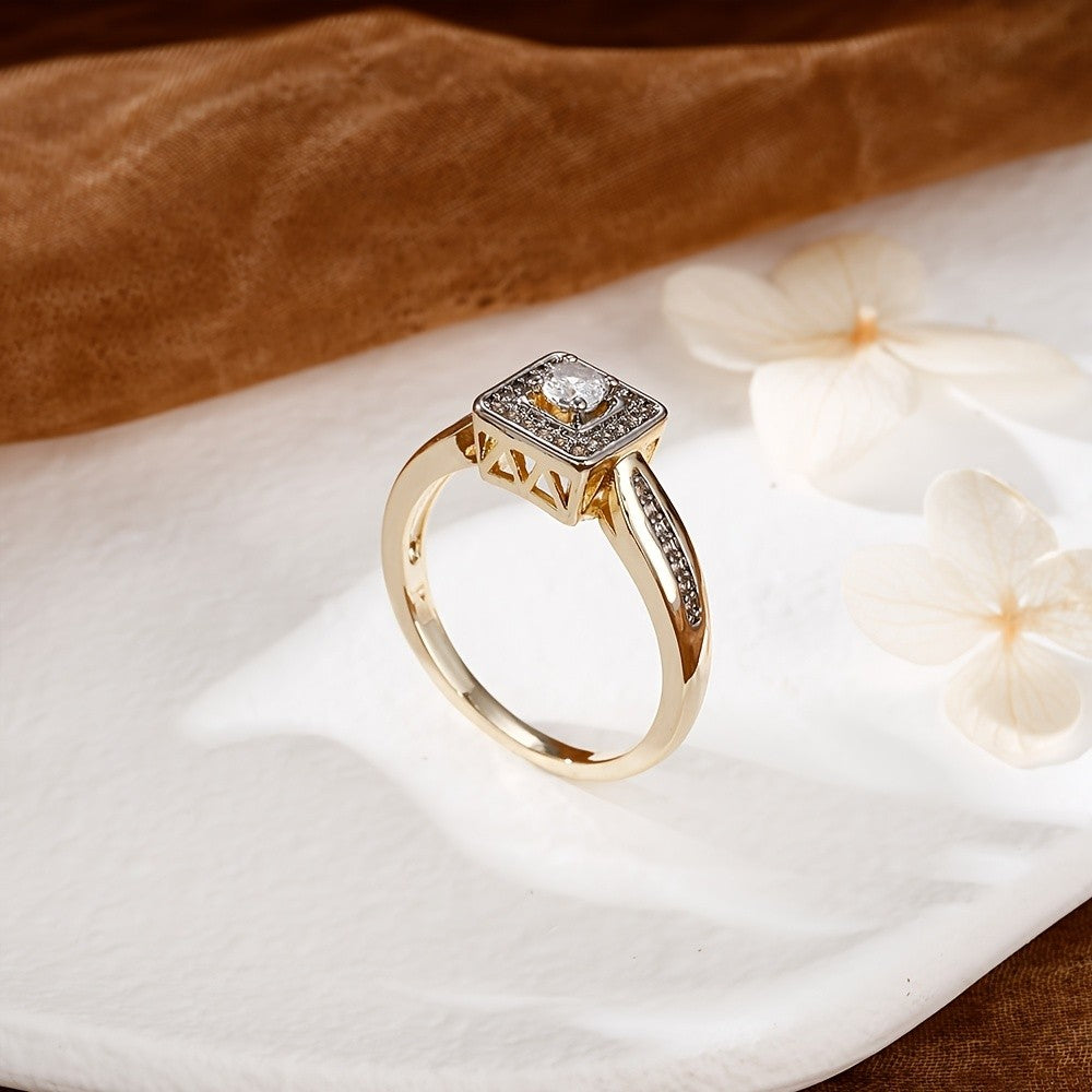 Square Halo Crystal Earring & Ring Set