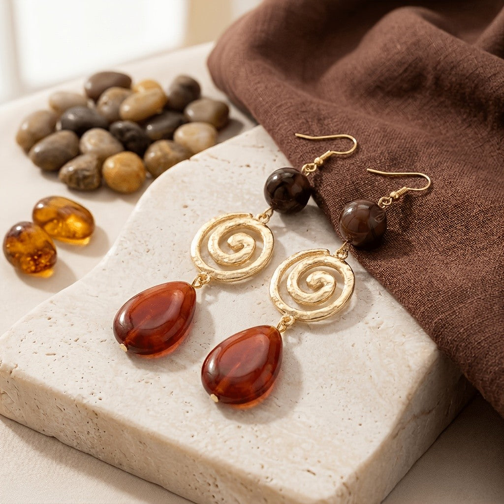 Spiral Acrylic Drop Earrings