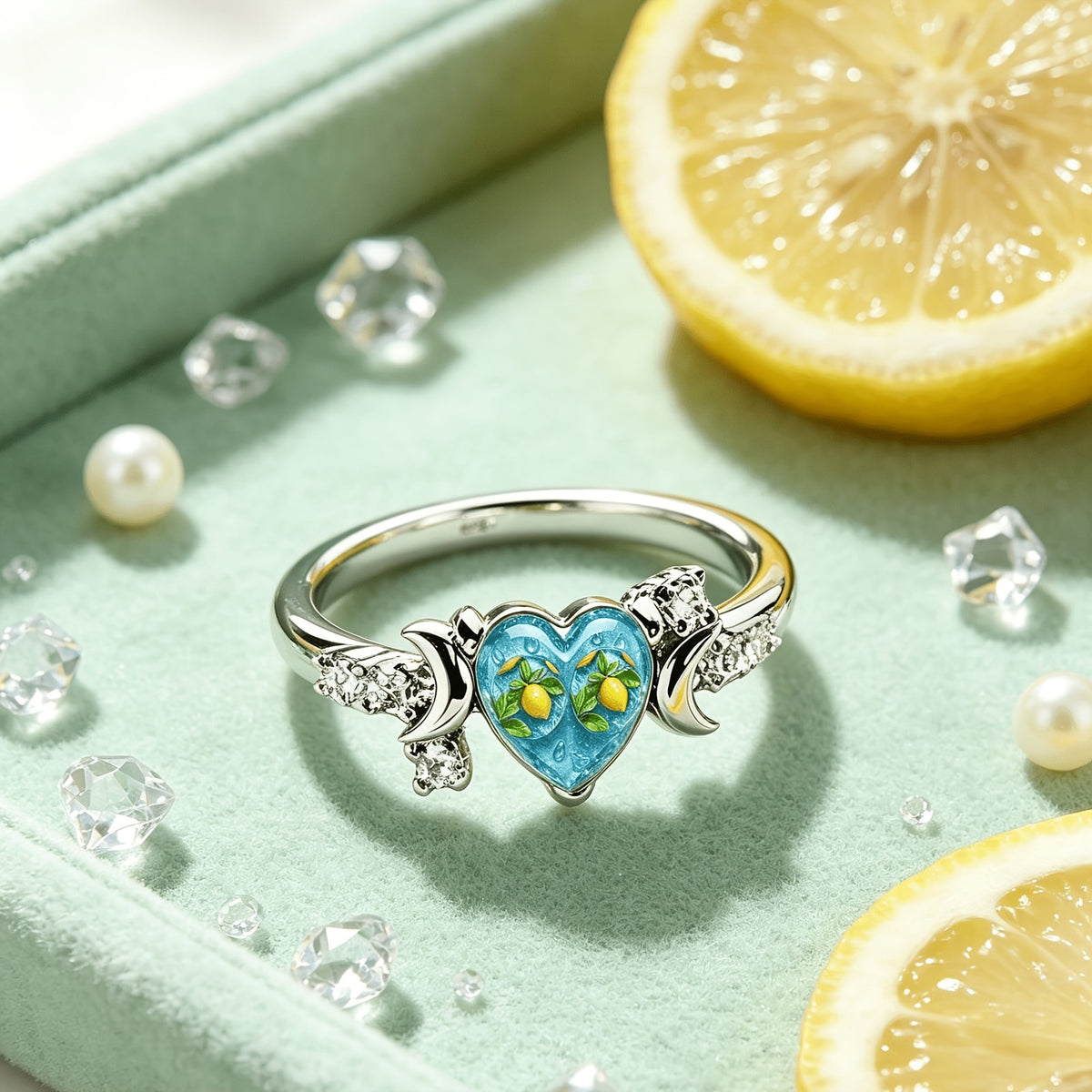 Lemon Heart Crystal Ring