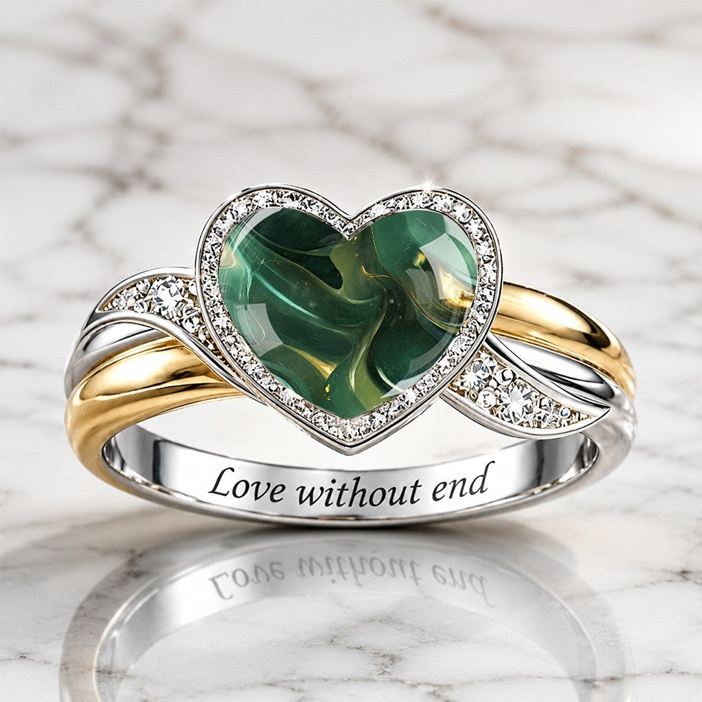 Green Heart Statement Ring